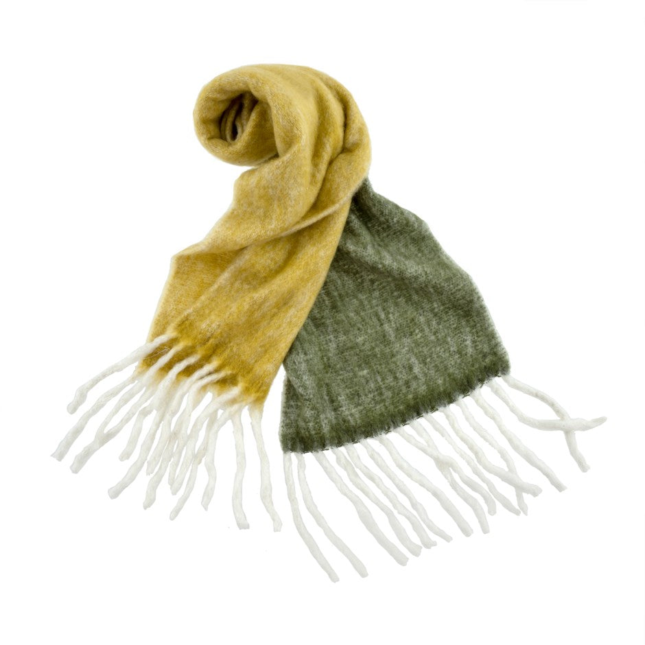 Olive & Forest Colourblock Scarf