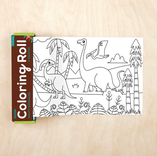Dinosaur Mini Colouring Roll & Crayons