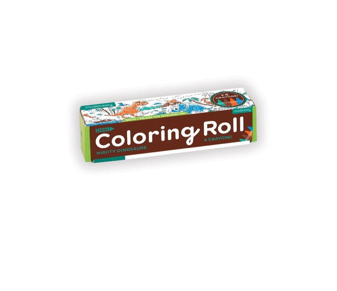 Dinosaur Mini Colouring Roll & Crayons