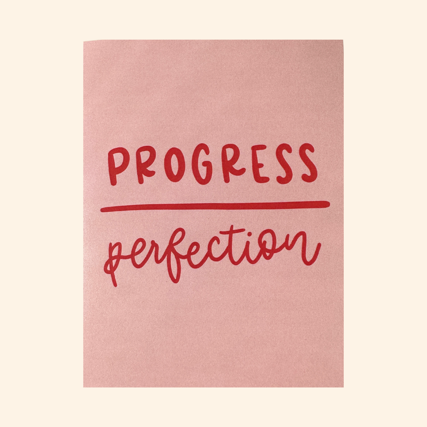 Progress Over Perfection Card