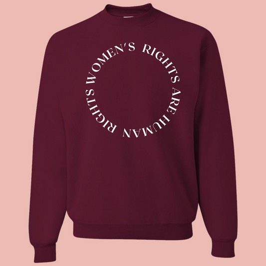 Madame Premier Women's Rights Are Human Rights Maroon Adult Crewneck Sweater