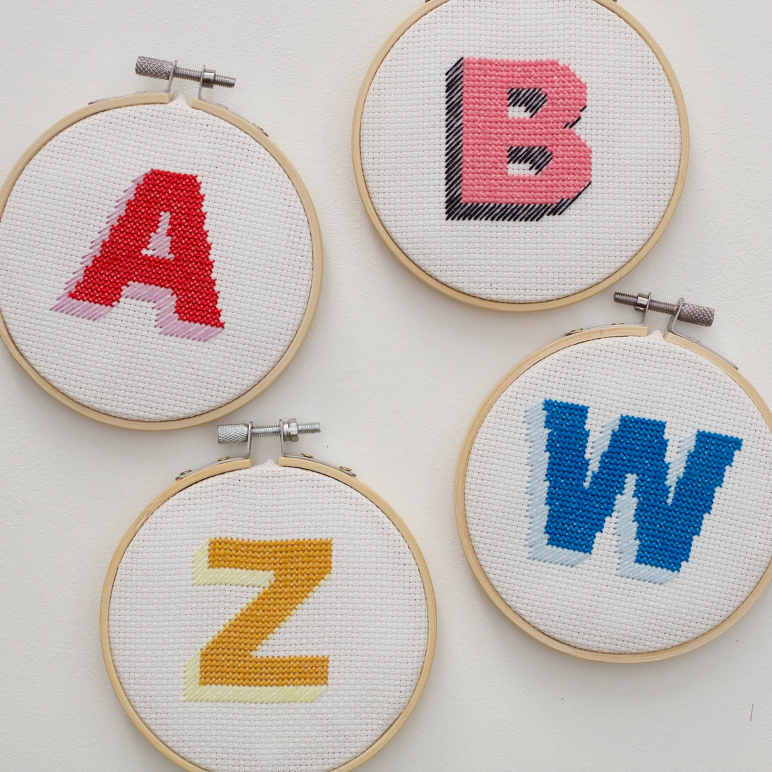 Drop Shadow Alphabet Cross Stitch Kit Embroidery Kit