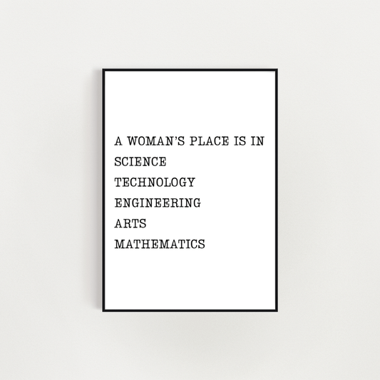 Madame Premier A Woman's Place Is In Science Letterpress Print